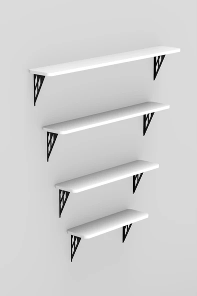 Retodesign Montajsız Beyaz Petek Üstü Metal Raf, Kalorifer Peteği Raf Dresuar Uçan Raf 80 Cm 10080 - Resim 6