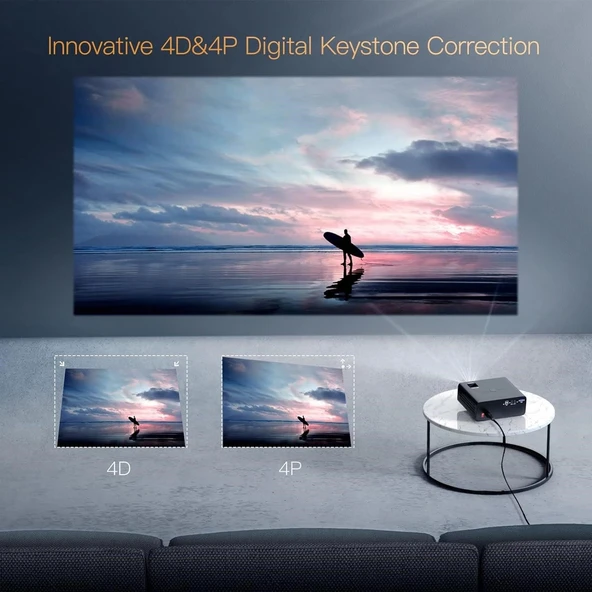 Toptro X5 5G WiFi Bluetooth Projektör, 460 ANSI Lümen Full HD Yerel 1080P - Resim 4