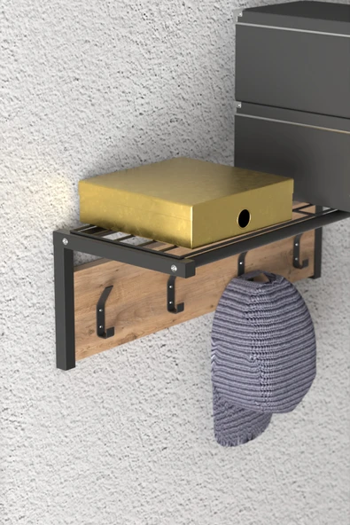 Retodesign Metal Duvar Askısı Duvar Rafı 1240 - Resim 4