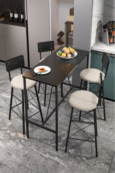 Retodesign İMAJ SİYAH 60/120 BAR MASALI TAKIM 4651S - Resim 4