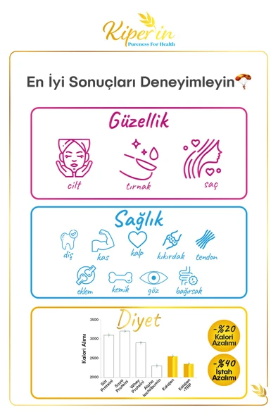 Kiperin Collagen Toz Kolajen Peptitleri İçeren Diyet Takviyesi 500 gr - Resim 2