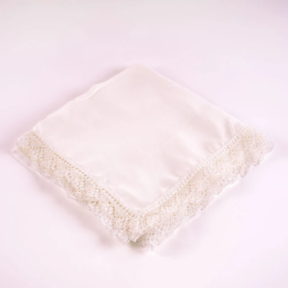 İğne Oyalı Şal (Namaz Örtüsü, 144x68 cm. Krem) ürün görseli