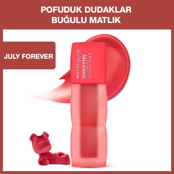 Maybelline New York Super Stay Teddy Tint Uzun Süre Kalıcı Likit Mat Tint 35 July Forever ürün görseli