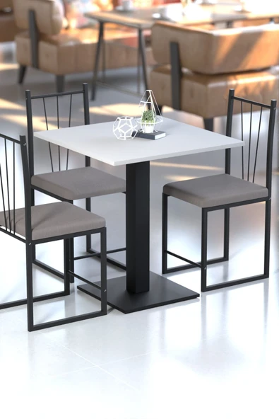 Retodesign KLAS 70/70 BEYAZ KARE MUTFAK MASASI,YEMEK MASASI. BİSTRO MASA 1691B - Resim 3