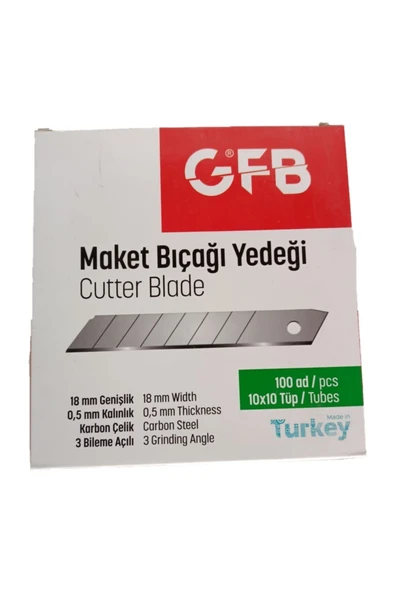 GFB Maket Bıçağı Yedek Uç 10 Adet Kalınlık 18 mm - Resim 2