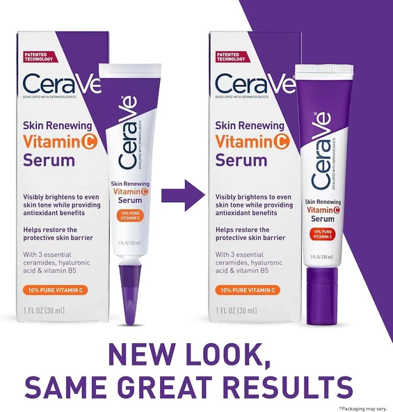 CeraVe -Hyaluronik asit ile C vitamini serumu |% 10 saf C Vitamini ile yüz için cilt parlatıcı serum - Resim 3