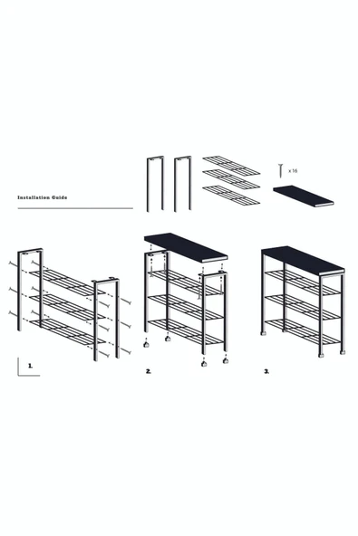 Retodesign 6 Katlı Ayakkabılık- Banyo Rafı -çok Amaçlı Raf 1891 - Resim 6