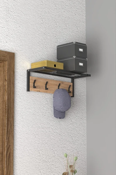 Retodesign Metal Duvar Askısı Duvar Rafı 1240 - Resim 3