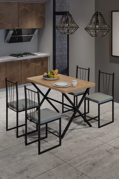 Retodesign X masa 4 Kişilik Yemek Masası Takımı - Resim 3