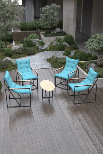 Retodesign Minderli Hamak Koltuk Mavi 4366 - Resim 2