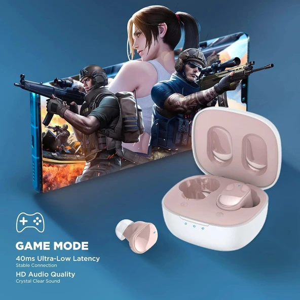 HTC True Kablosuz Kulaklıklar - Bluetooth 5.3, Kulak İçi Kulaklık - Pembe - Resim 2