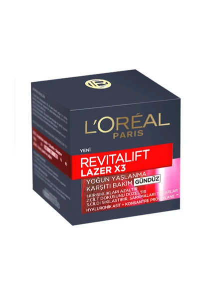 L'Oréal Paris Revitalift Lazer X3 Yoğun Yaşlanma Karşıtı Gündüz Bakım Kremi 40-60 yaş - Resim 2