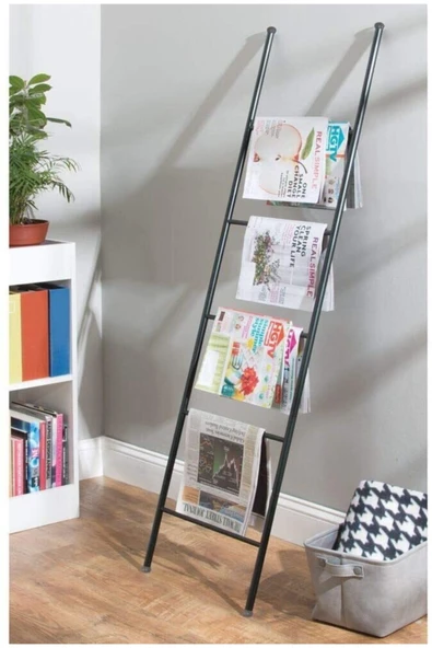 Retodesign Merdiven Havlu Rafı Siyah 1880 - Resim 3