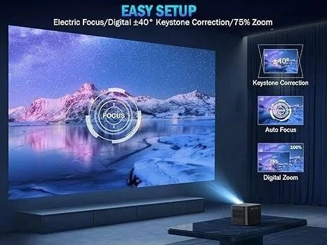 Dbpower 5G WiFi Mini Bluetooth Projektör 4K, 1080P Wifi,Hdmi,Usb - Siyah - Resim 2