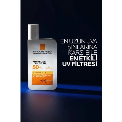 La Roche-Posay Anthelios Uvmune 400 Invisible Fluid SPF50  Yüz Güneş Koruyucu 50ML - Resim 3