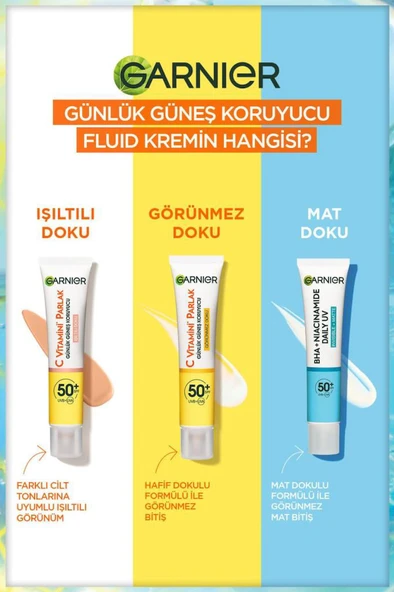 Garnier Saf & Temiz BHA Niasinamid Günlük Güneş Koruyucu Fluid Yüz Kremi SPF50+ 40 ml - Resim 4