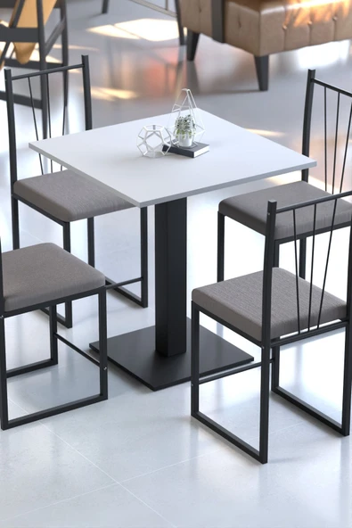 Retodesign KLAS 70/70 BEYAZ KARE MUTFAK MASASI,YEMEK MASASI. BİSTRO MASA 1691B - Resim 2