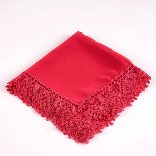 İğne Oyalı Şal (Namaz Örtüsü, 144x68 cm. Fuşya Pembe) ürün görseli 1