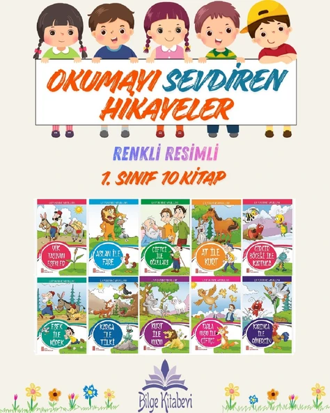 1. Sınıf Okumayı Sevdiren Renkli Resimli Hikayeler 8 - 10 Kitap ürün görseli 1