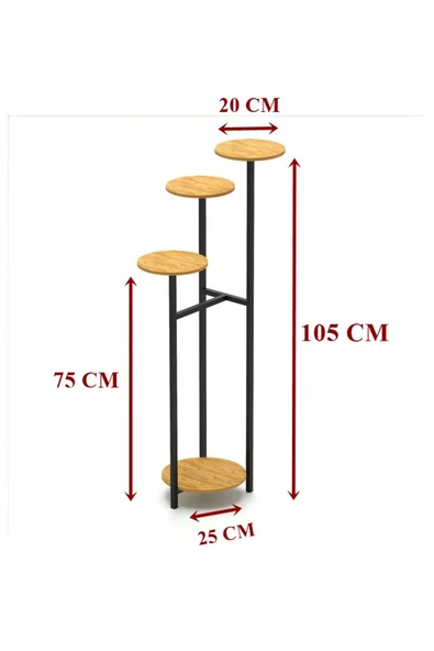 Retodesign 4 Yuvarlak Raflı Çiçeklik 1480 - Resim 3