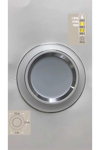 Forest 7 WATT KROM BEYAZ KASA 3 MOD (BEYAZ - GÜNIŞIĞI -ILIK BEYAZ) ürün görseli