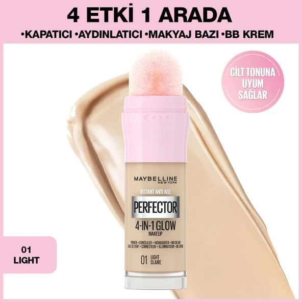 Maybelline New York Instant Perfector Glow 4 Etki 1 Arada Fondöten - 01 Light ürün görseli