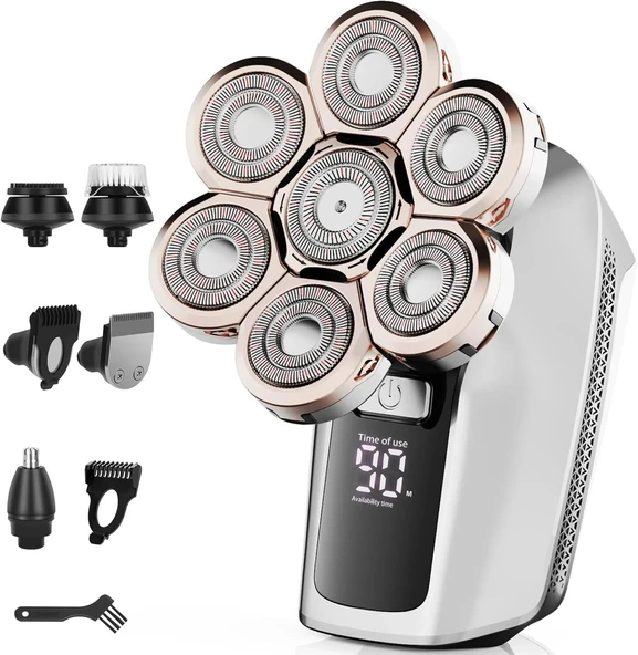 Harmonlife 7D Çıkarılabilir Elektrikli Saç Tıraş Makineleri - Kel Erkekler İçin ürün görseli 1