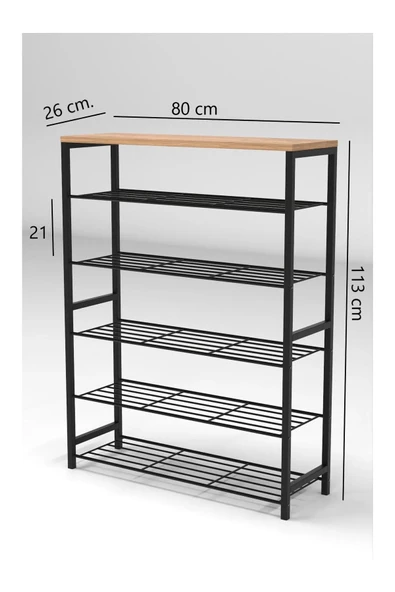 Retodesign 6 Katlı Ayakkabılık- Banyo Rafı -çok Amaçlı Raf 1891 - Resim 7