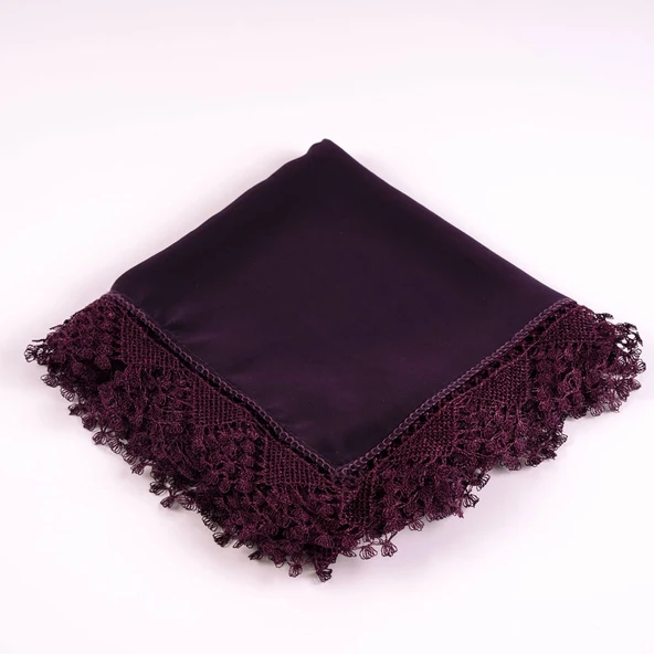 İğne Oyalı Şal (Namaz Örtüsü, 144x68 cm. Mor) ürün görseli 1