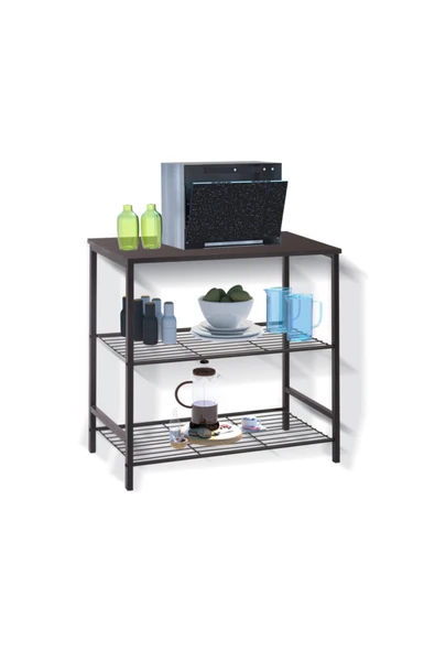 Retodesign Siyah Çok Amaçlı Raf , Mutfak Bangosu .kahve Köşesi Masası 1700s - Resim 2