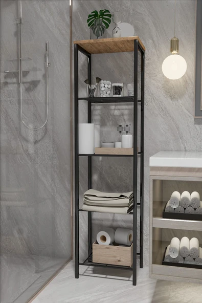 Retodesign RETODESİGN SİYAH 40 CM.ÇOK AMAÇLI RAF, MUTFAK RAFI , BANYO DÜZENLEYİCİ RAF 1893S ürün görseli