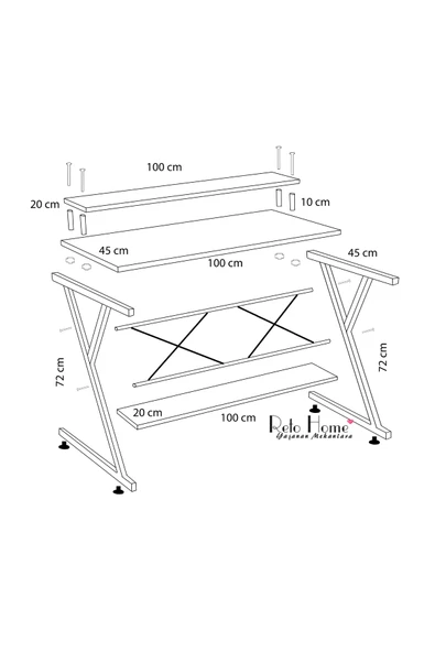 Retodesign Retohome Modern Oyun Ve Çalışma Masası - Resim 6