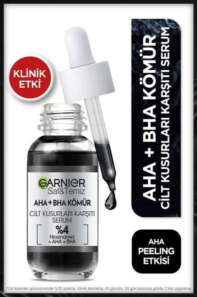 Garnier Aha + Bha Cilt Kusurları Karşıtı Serum %4 [Niasinamid + Peeling Etkili Aha + Bha] 30ml ürün görseli