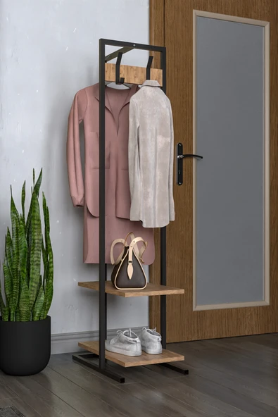 Retodesign Raflı Elbise Askısı Minik Portmanto - Resim 4