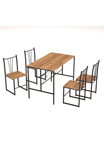 Retodesign Retohome Yıldız 4 Kişilik Yemek Masası Takımı 60/120 1660 - Resim 3