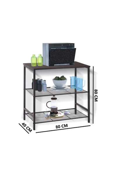 Retodesign Siyah Çok Amaçlı Raf , Mutfak Bangosu .kahve Köşesi Masası 1700s - Resim 4