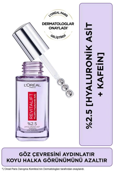 L'Oréal Paris Revitalift Filler Göz Çevresini Aydınlatıcı, Koyu Halka Görünümünü Azaltan Göz Serumu 20 ml ürün görseli