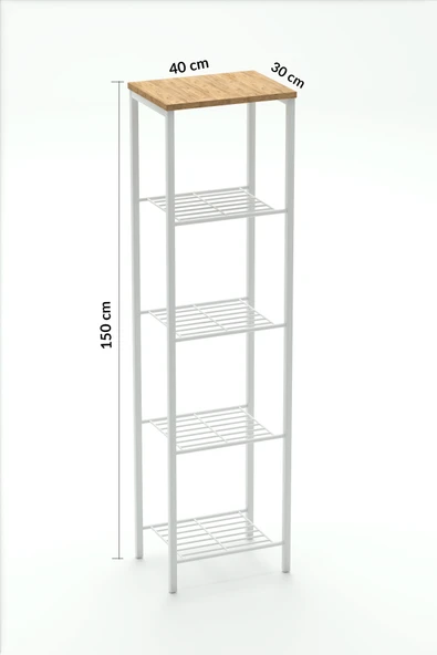 Retodesign RETODESİGN BEYAZ 40 CM ÇOK AMAÇLI RAF, MUTFAK RAFI , BANYO DÜZENLEYİCİ RAF 1893B - Resim 6