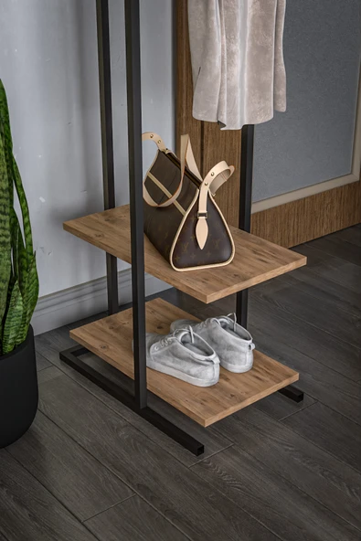 Retodesign Raflı Elbise Askısı Minik Portmanto - Resim 2