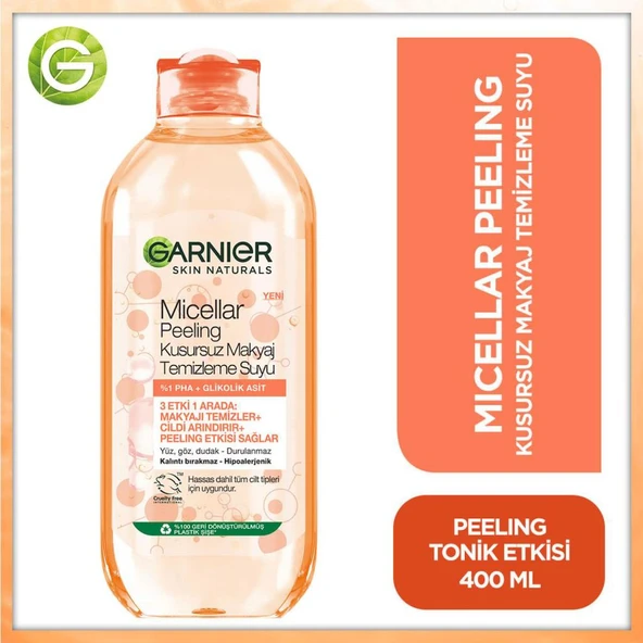 Garnier Micellar Peeling Kusursuz Makyaj Temizleme Suyu 400 ml ürün görseli