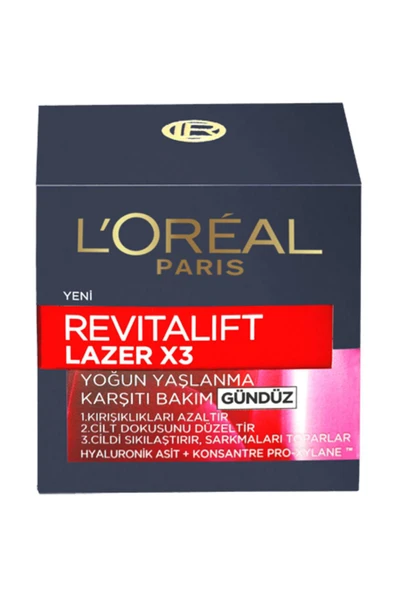 L'Oréal Paris Revitalift Lazer X3 Yoğun Yaşlanma Karşıtı Gündüz Bakım Kremi 40-60 yaş - Resim 3