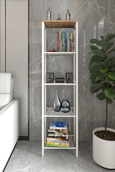 Retodesign RETODESİGN BEYAZ 40 CM ÇOK AMAÇLI RAF, MUTFAK RAFI , BANYO DÜZENLEYİCİ RAF 1893B - Resim 2