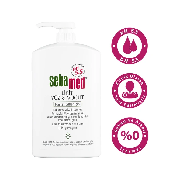 Sebamed Yüz ve Vücut Temizleyici Likit 1000ML (3 Lü Set) ürün görseli