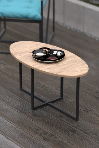 Retodesign Oval 90/45 Ebatlarında Orta Sehpa 2880 - Resim 4