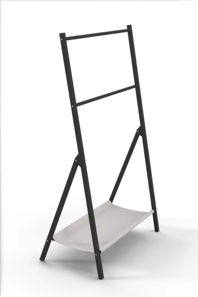 Retodesign RETODESİGN A KATLANIR SİYAH  HAVLU ASKISI, HAVLU  RAFI 1840 - Resim 4