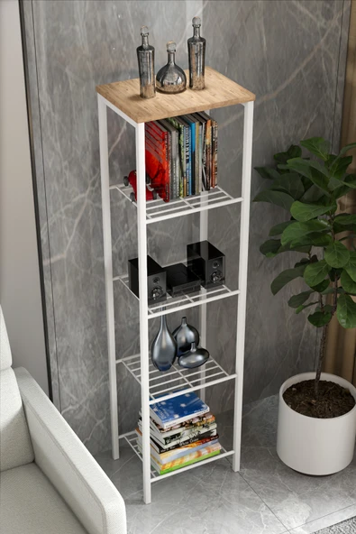 Retodesign RETODESİGN BEYAZ 40 CM ÇOK AMAÇLI RAF, MUTFAK RAFI , BANYO DÜZENLEYİCİ RAF 1893B - Resim 4