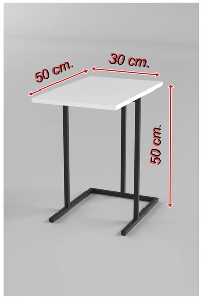 Retodesign 2 Li Beyaz Zigon Sehpa. Yan Sehpa 3100b - Resim 4