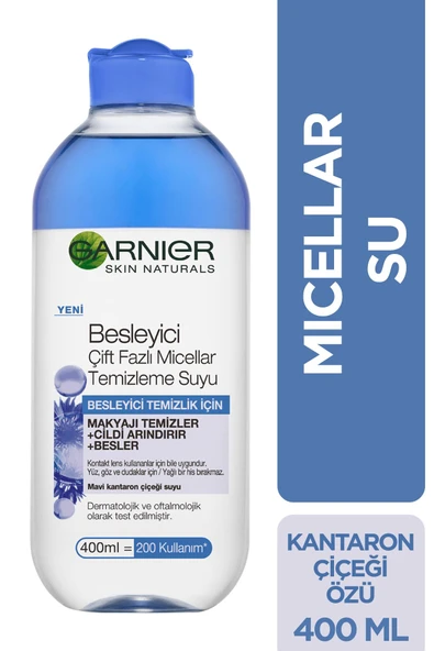 Garnier Besleyici Mavi Çift Fazlı Micellar Temizleme Suyu 400 ml ürün görseli