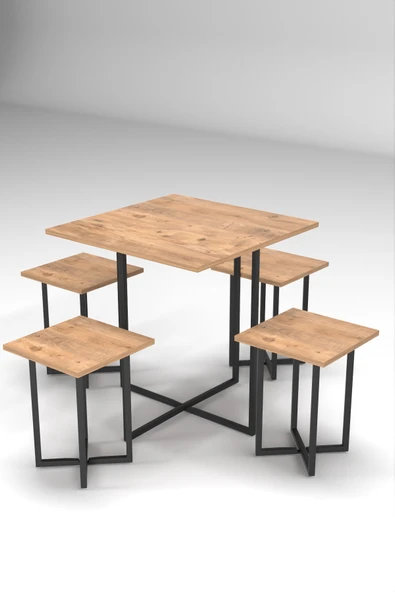 Retodesign Kare Tabure - Resim 2