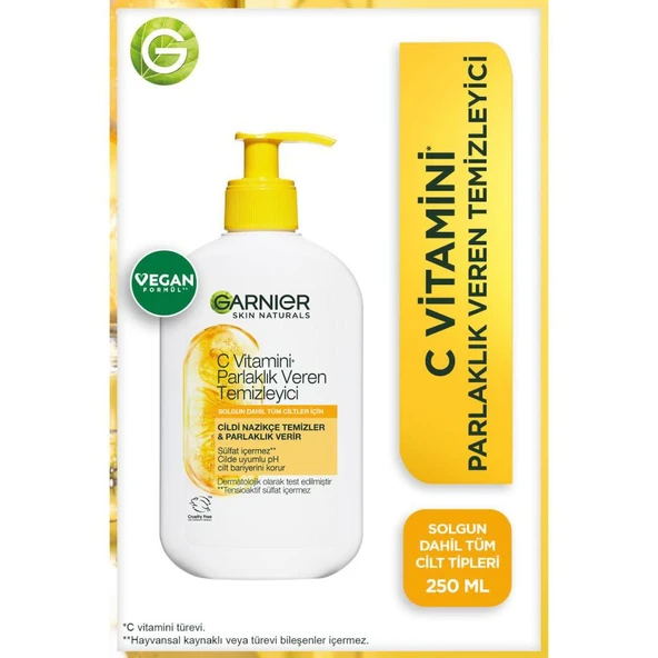 Garnier C Vitamini Parlaklık Veren Temizleyici 250 ml ürün görseli